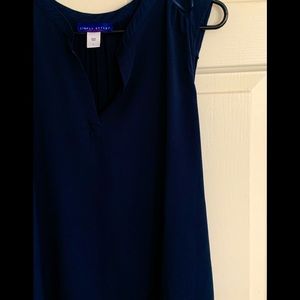 NWOT Simply Styled Sleeveless Dark Navy Blue Silky Top SZ Large